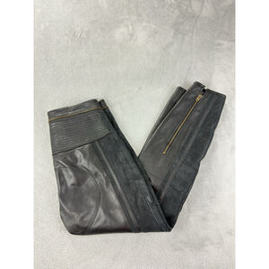 Chloe Women's Size 36 EU 100% Calfskin Leather Rare Designer Ankle Zip Pants